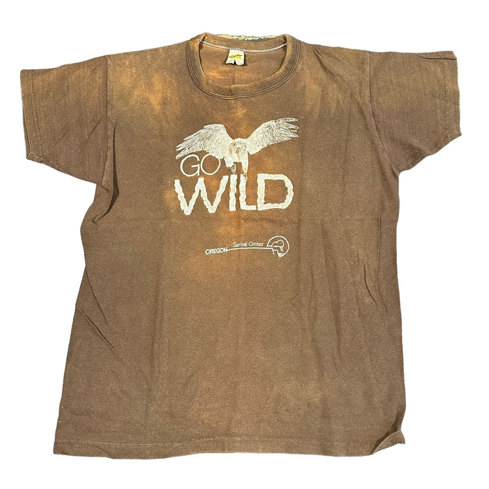 Vintage Graphic T-Shirt GO WILD Oregon Survival Center Russell Athletic